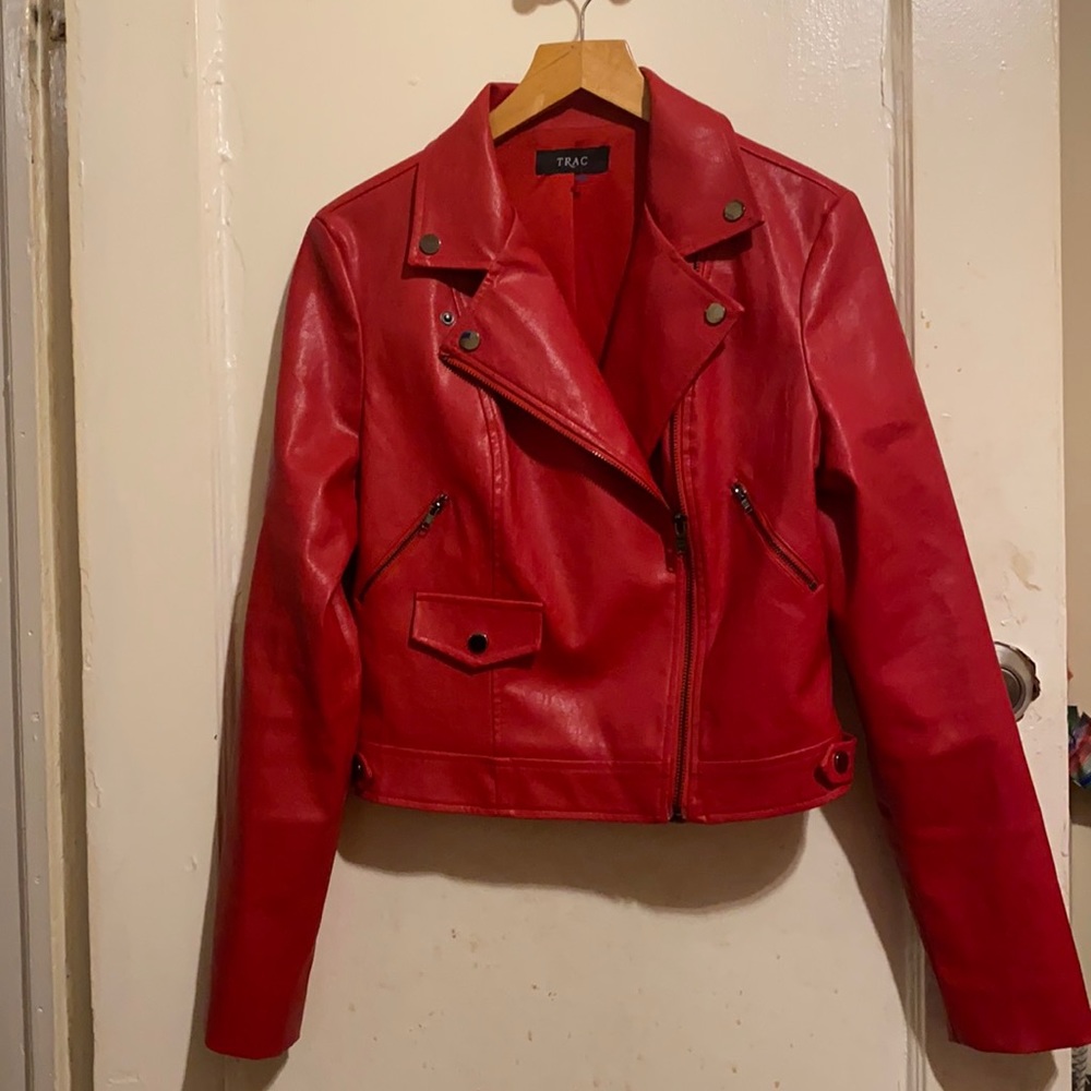 Red leather jacket